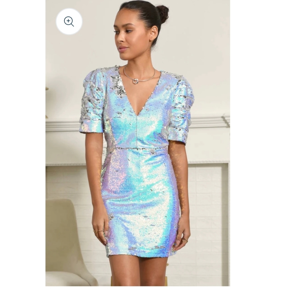 Adelyn Rae Karris Iridescent Sequin Mini Dress